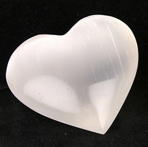 Selenite Carved Heart Smooth Polished Crystal Large 70mm