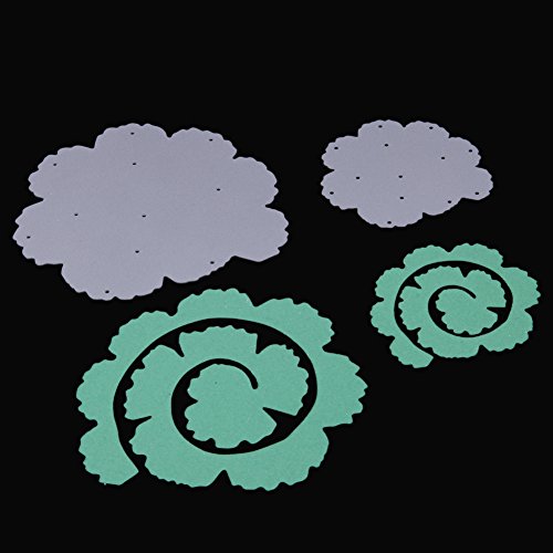 Whitelotous Cutting Dies Cut Dies Stencil Metal Template Mould for DIY Scrapbook Album Paper Card (2 pcs Rose Flower) - Thumbnail 5