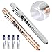 CAVN Pen Light with Pupil Gauge Penlight for Nurses Doctors, Reusable Medical Penlight for Nursing Students with Batteries, Rose Gold and Silver