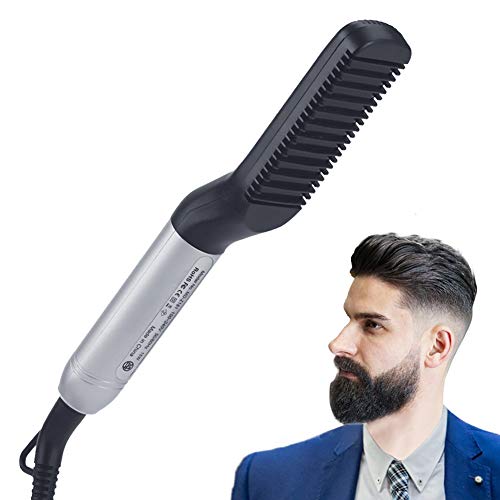 Beard Straightener Brush, Electric Beard Straightener and Hair Straightener, Multifunctional Beard and Hair Straightening Comb, Heat Beard Straightener and Hair Straightener Brush for men VIBOOS