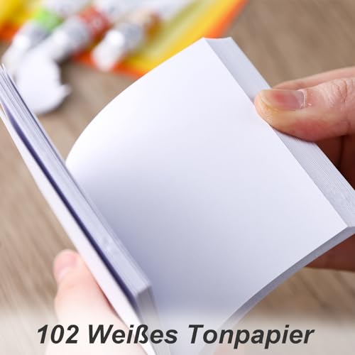 VGOODALL 102 Blatt Tonpapier, Weißes Tonpapier 13x8cm Bastelpapier Karton Druckerpapier für Kartenherstellung Papierhandwerk