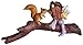 Top Collection Enchanted Story Fairy Garden Little Fairy Kissing Squirrel on Branch Outdoor Statue