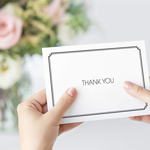 Funeral Sympathy Thank You Cards with Decorative Envelopes - Set of 20 cards - Includes Stickers to close Envelope