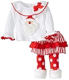 Mud Pie Baby Girls' Santa Skirt Set with Fur Cuff