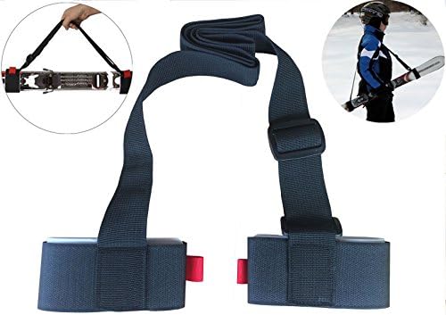 TTEEKO Ski Shoulder Carrier Strap,Pole Carrie / Sling,Adjustable Snowboard Binding Handle Belt Ski Belt Hand Portable Strap Control Handle Quick Connect Release Durable Nylon Leads Rope