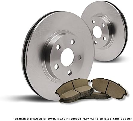 [Rear Kit][Ready-to-Install] 2 OEM Replacement TOP-NOTCH Disc Brake Rotors + 4 Semi-Metallic Pads[Cooper][4lug]