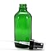 Vivaplex, 6 Glass Bottles with Black Fine Mist Sprayer, 4 oz, Green