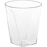 Party Essentials Hard Plastic 2 oz. Square Shot Glasses/ Wine Tasting Cups, Clear, 40 Count