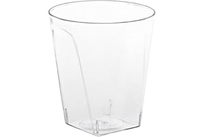 Party Essentials Hard Plastic 2 oz. Square Shot Glasses/ Wine Tasting Cups, Clear, 40 Count