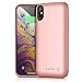 iPosible Battery Case for iPhone X/Xs/10 6500mAh, Upgraded Portable Charging Case Rechargeable Extended Battery Pack for iPhone X/Xs(5.8 inch) Protective Backup Cover Charger Case Power Bank-Pink