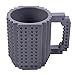 La Tartelette Build-On Brick Coffee Mug (Gray) - 12 oz