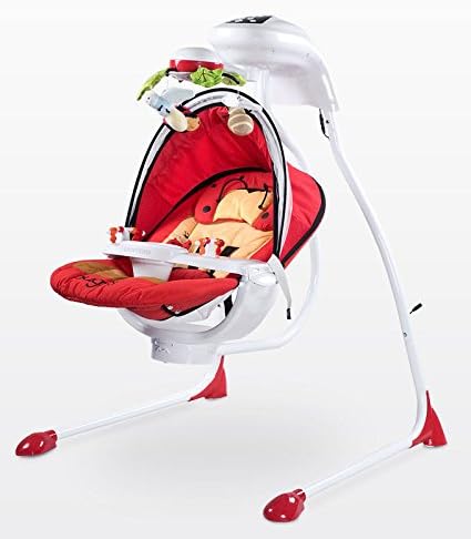 SWINGING BOUNCER Caretero Bugies Rocker Swing Vibrating Melodies Sounds Lights (Red)