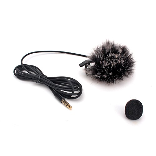ZRAMO Metal Tie Clip Clip-on Lapel/Lavalier Microphone Condenser Microphone set for Recording, Youtube, DSLR, Interview, Camera, iPhone Android PC Video Conference, Podcast use-with fuzzy windscreen