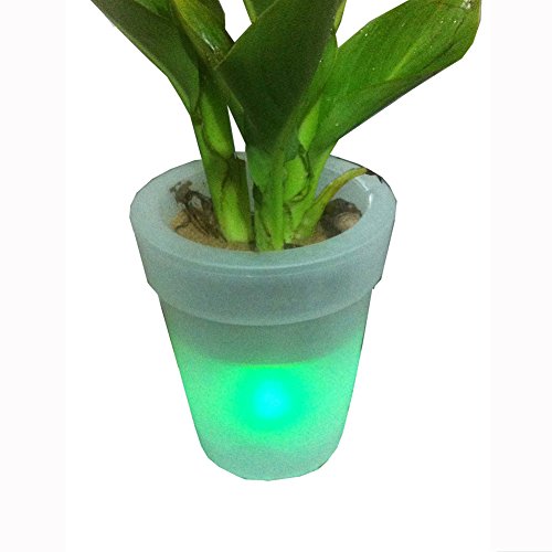 Solar Flower Pot Lights Led Planter Vase Lampgarden Outdoor Yard Home