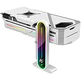 Temperature Displaying GPU Stand ARGB Infinity Graphics Card Support Adjustable 5V 3PIN Video Card Holder Anti-sag Bracket Magnetic Base Display Card Brace Rack PC Graphic Card Accessories (White)