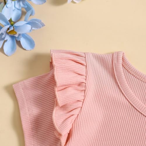 TODDLER GIRL CLOTHES BABY GIRL SUMMER OUTFIT SHIRT AND SHORTS 2 PIECE OUTFITS FOR GIRLS 12 MONTHS, PINK