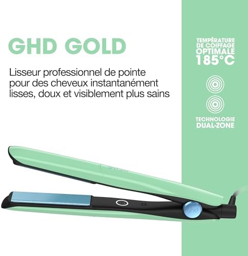 - Lisseur cheveux ghd Gold - Fer à lisser professionnel (Menthe gelée) Collection Jelly - Cheveux plus lisses sans dommage lié à une chaleur extrême - 65% plus brillants - Lisseur boucleur