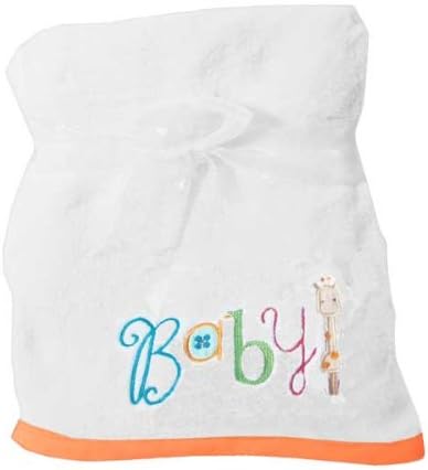 My ABC's White "Baby" Applique Blanket