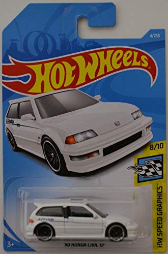 Hot Wheels 2019 Hw Speed Graphics 8/10 - '90 Honda Civic EF (White)