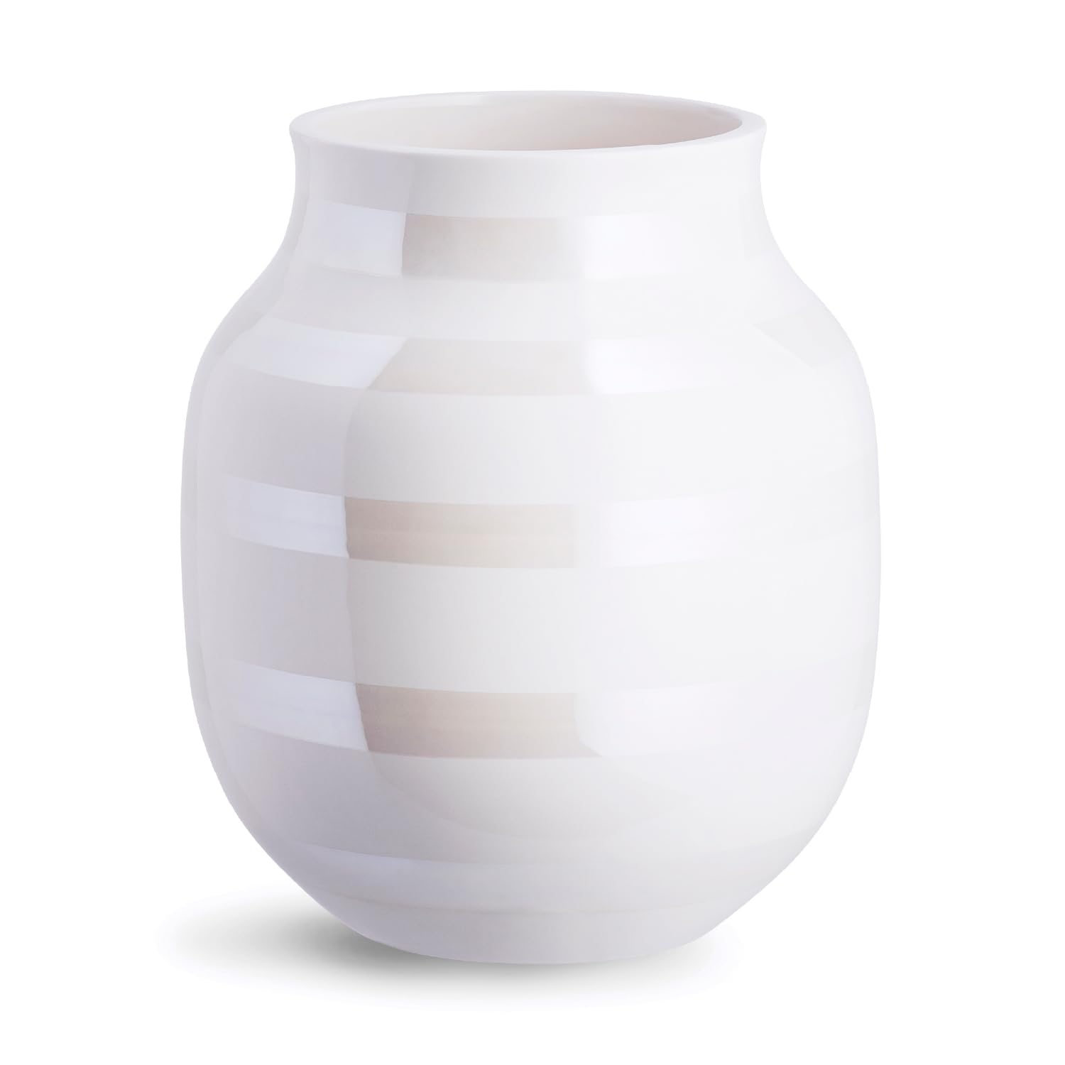 Omaggio Vase H 20cm Pearly White/H 20cm / Ø 16cm/Every Piece is Unique