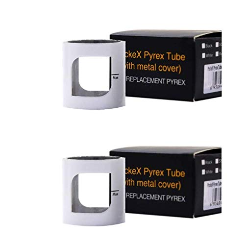 Aspire Pockex Replacement Glass with Metal Cover x 2 for Aspire Pockex Kit Vape Pen(White)-Nicotine Free