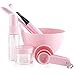 Teenitor Face Mask Mixing Bowl Set with Big Volume 3.94'' Diameter, Lady Facial Care Mask Facemask Mixing Tool Sets Mask Bowl Spatula Brush Spray Bottle Puff Soaking Bottle Gauges Pack of 9 Pink