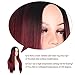 MERISIHAIR Wine Red Long Straight Hair Synthetic Wigs Heat Resistant Party Cosplay Ombre Color for Women