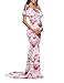 Saslax Women's Off Shoulder Maternity Slim Fit Gown for Photography Maxi Dress Khaki S