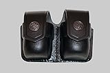 BL038 Double Speedloader carrier/case/pouch for S&W 357 Magnum Genuine Leather Handmade!