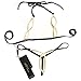 SS Queen Women Sexy Pearl Halter Lingerie Set G-String Thong Bikini (Black)