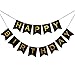 LOVELY BITON Large Black Happy Birthday Wall Banner, Black Party Decorations, Versatile, Beautiful, Swallowtail Bunting Flag garland Surprise Ideas