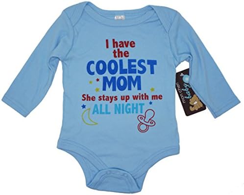 Mon Cheri Baby I Have The Coolest Mom Long Sleeve Funny Baby Boy Girl Unisex Infant One Piece Bodysuit(6-9)