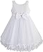 Sunny Fashion Girls' Dress White Pearl Tulle Layers Wedding Pageant Flower Girl