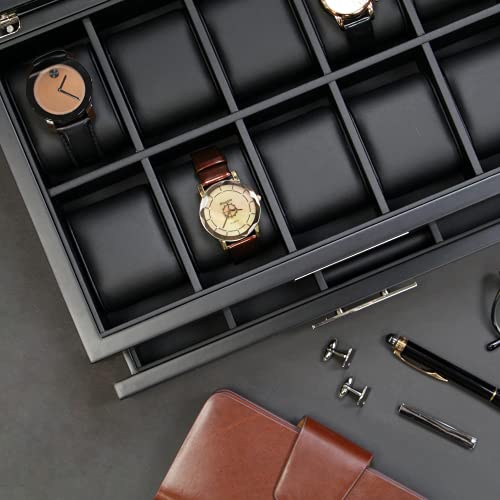 Decorebay Executive Wooden Watch Box Valet Box Sunglasses and Jewelry