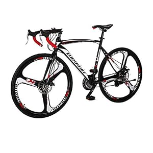 LZBIKE Road Bikes XC550 Steel frame road bike Front and rear disc brake road bike 21 speed
