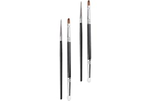 Cabilock Double-Ended Concealer Brush 4Pcs Set with Dense Bristles and Sponge Applicator for Blemish Coverage