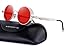 MERRY'S Gothic Steampunk Sunglasses for Women Men Round Lens Metal Frame S567 (Silver&Red, 46)