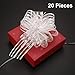20 Pieces Large White Pull Bow Organza Wrapping 6 Inches Plastic Pull String Bows for Valentine‘s Day Christmas Wedding and Easter Gifts