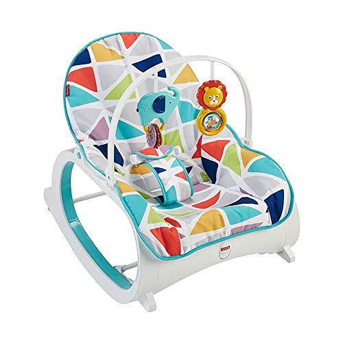 Fisher Price Portable Vibrating Newborn to Toddler Rocking Chair, Geo Multicolor