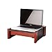 Rolodex Wood and Faux Leather Monitor Stand, Mahogany and Black (81776)