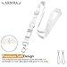 White Gray Lanyard Soft Nylon Neck Strap, Length Adjustable 14'' to 21'' Quick Release Buckle for Badge ID Holder Keys Whistle Cell Phone