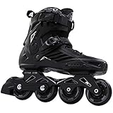 LIKU Fitness Professional Inline Roller Skates Women Men Adult Youth Black (Men 6,Women 7)