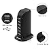 D&Z 30W 6-Port USB Desktop Charger with 6A Total Output, Travel Rapid charge for iPhone X/ 8/ 7 / 6s / Plus, iPad / iPod, Galaxy S7 / S6 , Note 5 / 4, LG, Nexus, HTC and other Smartphone