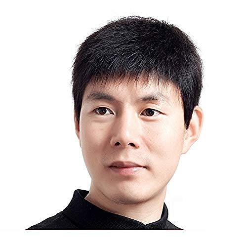 BGHJUE Wig Korean Fashion Synthetic Fluffy Short Curly Man Male Wigs Black 6cmBlack