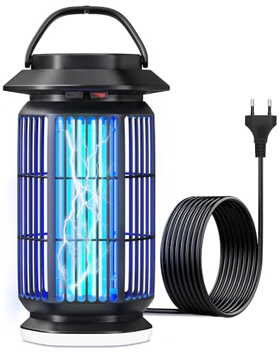 Mosquito Killer Lamp 4000V, Electric Mosquito Net 18W with Night Light, IPX4 Waterproof, Coverage Up to 100 m², Electric Mosquito Killer Indoor Outdoor Against Mosquitoes, Flies and Insects