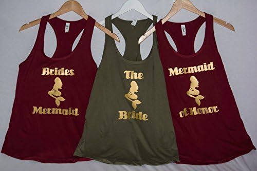 6 KINDS Of MERMAIDS! Bachelorette party Mermaid tank tops Mermaid of Honor, Brides Mermaid, Mermaid Bride, custom wording Ships from the USA Tanks V necks and Crew necks!