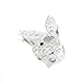 Spinningdaisy Silver Plated Mounted Play Bunny Boy with Heart Necklace