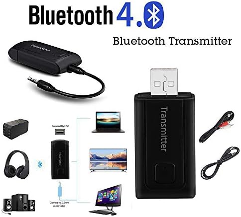 �� Orcbee �� _USB Wireless BT4.0 Transmitter Stereo Audio Music Adapter for TV Phone PC Y1X2 Black