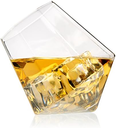 Tilting Diamond Scotch and Whiskey Glass (12 oz) - Set of Three - by Weirwood