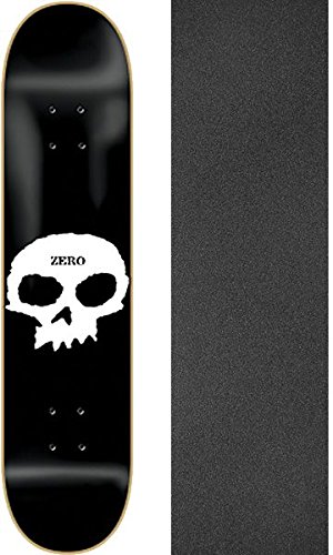 Single Skull Black/white Skateboard Deck - 7.75" X 31.3" Wit